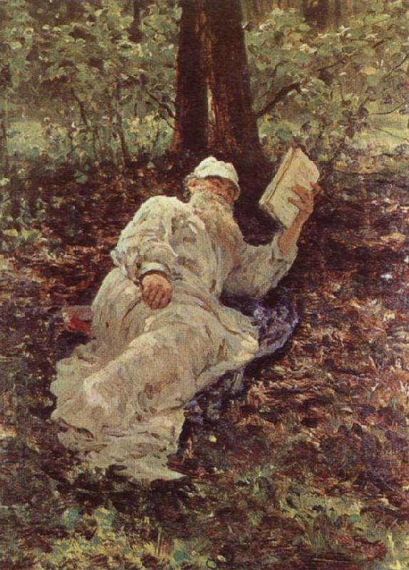 llya Yefimovich Repin Tolstoy Resting in the Wood